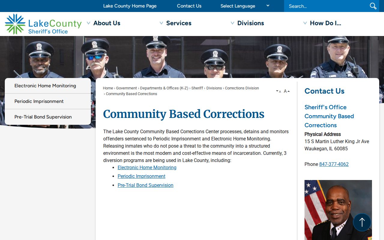 Lake County Community Based Corrections program page